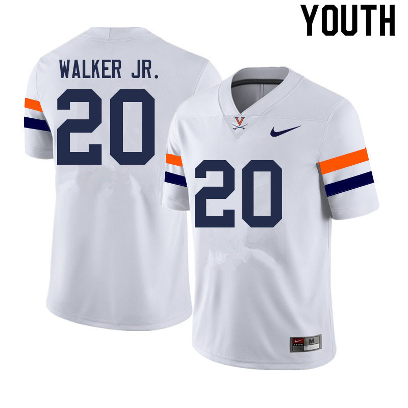 Youth #20 Ronnie Walker Jr. Virginia Cavaliers College Football Jerseys Sale-White - Click Image to Close